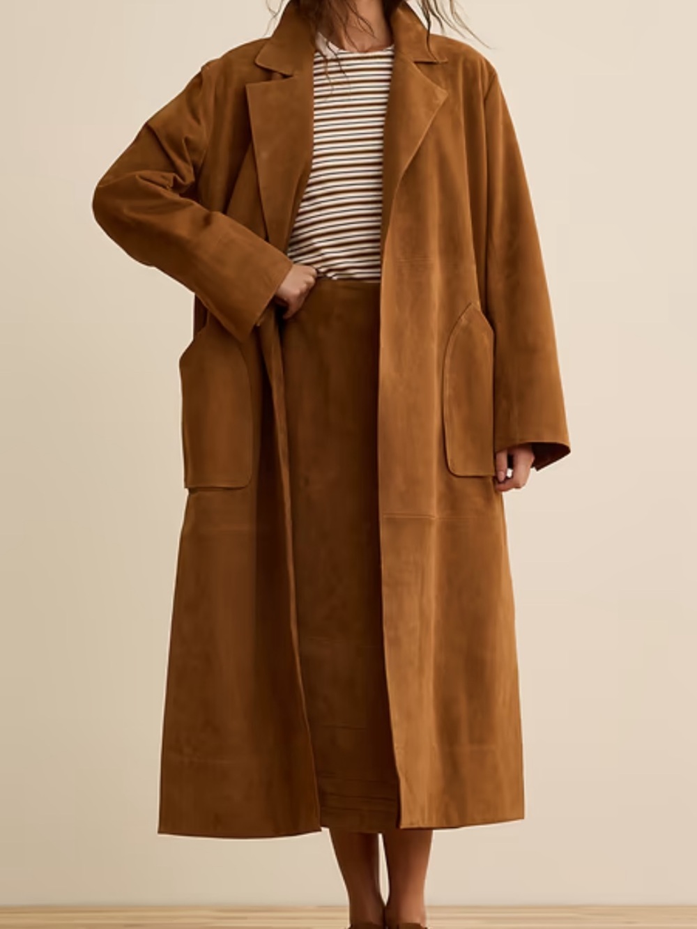 BANANA REPUBLIC X LA LIGNE THE SUEDE WRAP COAT